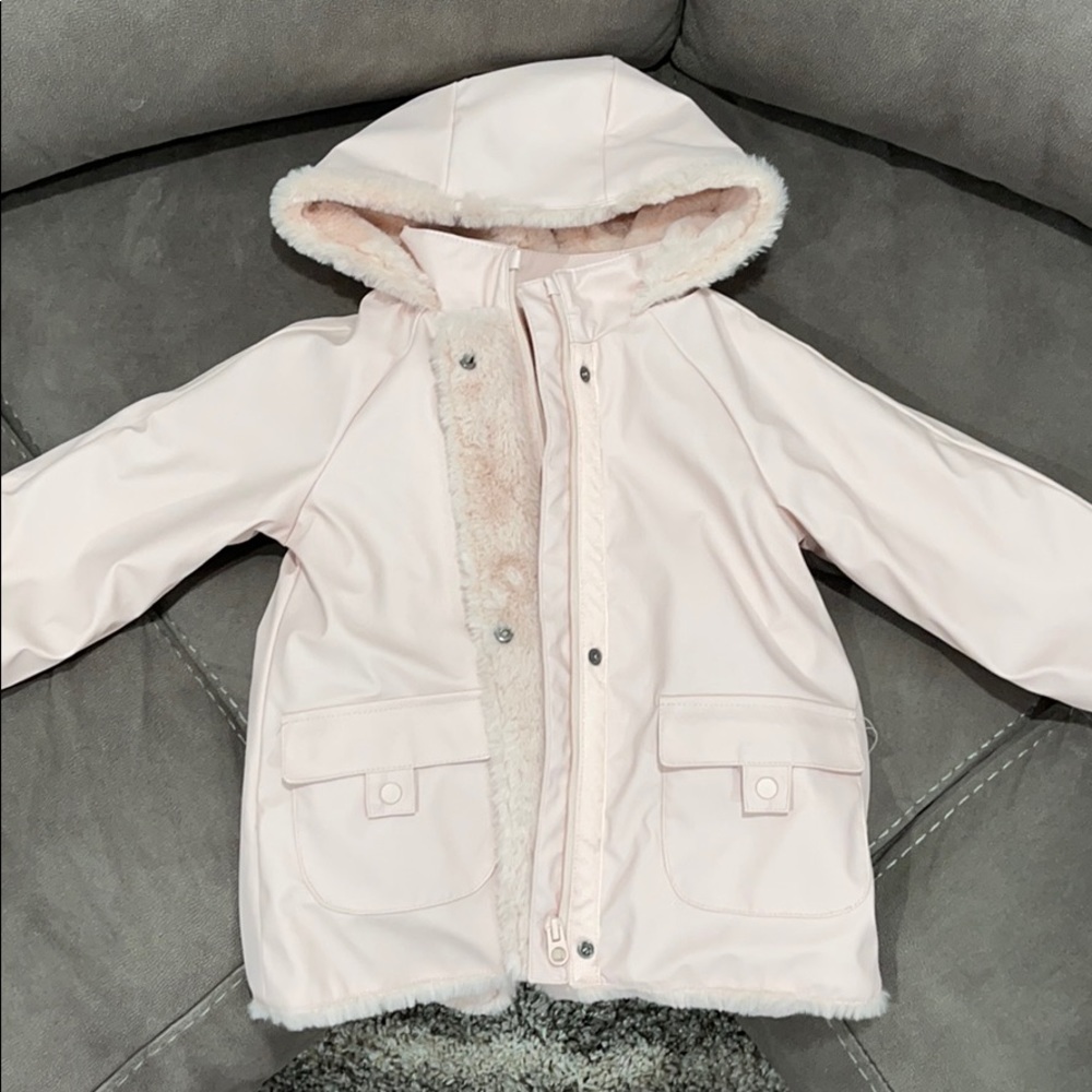 ZARA Baby Size 3/4 Fleece Lined Hooded Jacket